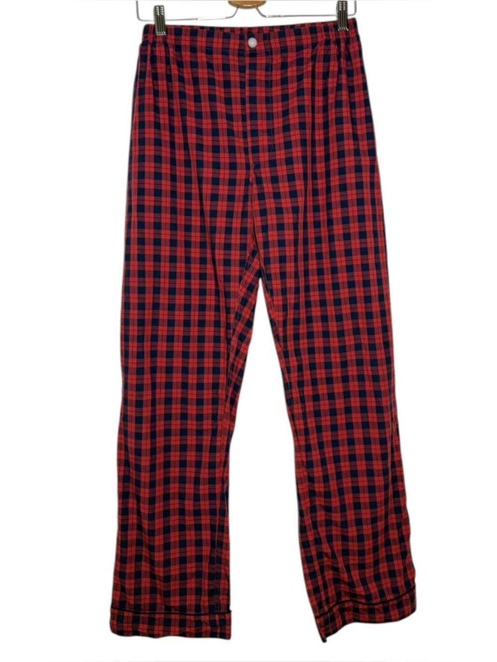 Sleepy Jones Red Navy Blue Elastic Waist Cotton Pajama Pants - Medium